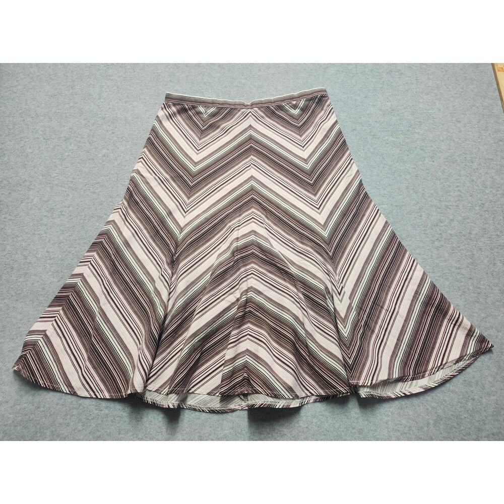 Tracy Evans Limited Womens Size 5 Chevron Stripe A-Line Skirt Pink Brown Stretch